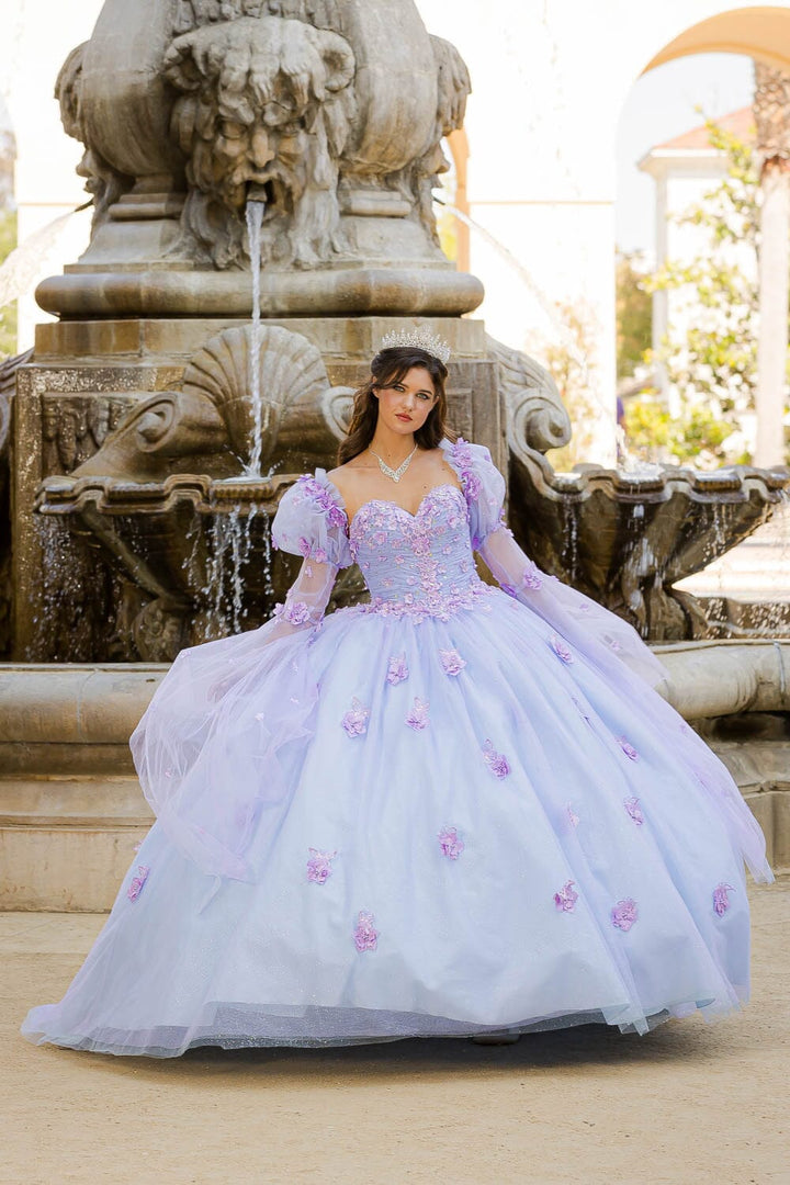 Long Sleeve Strapless Ball Gown by Petite Adele PQ1035