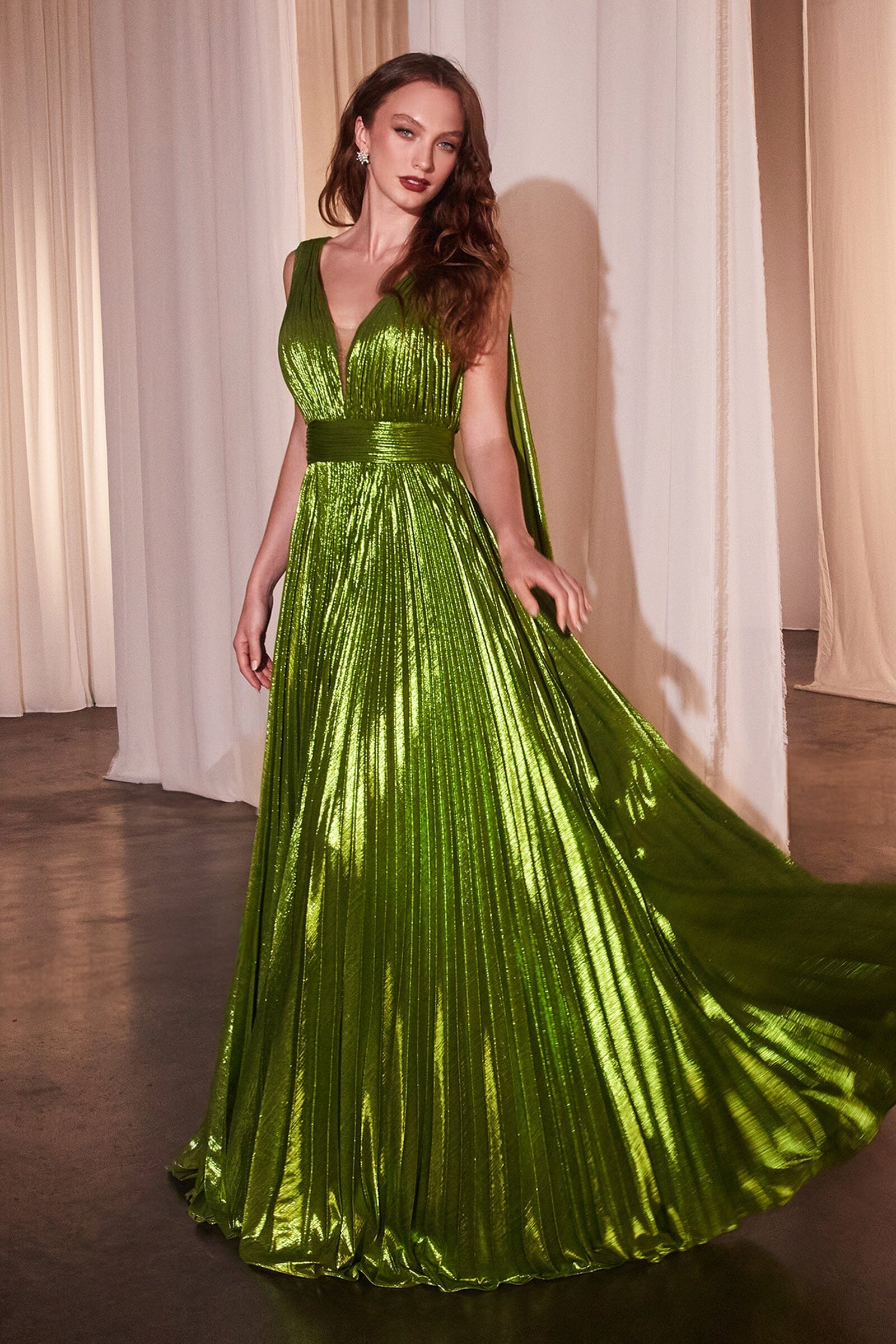 green emerald velvet dress Ladivine CD990