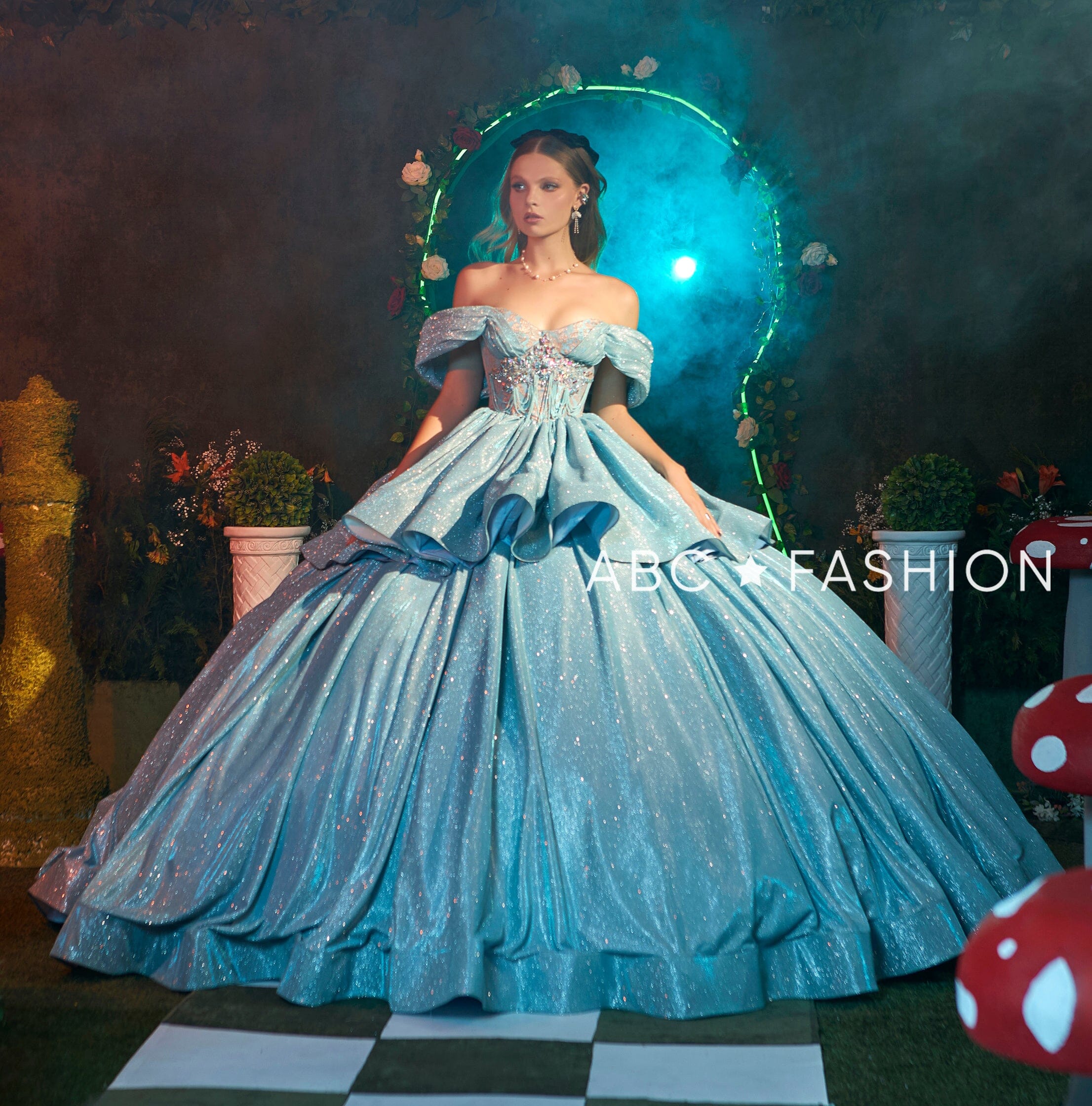 AMIKO FASHIONS 太洋工芸 No.676 8MISS DRESS off-shoulder-quinceanera-dress