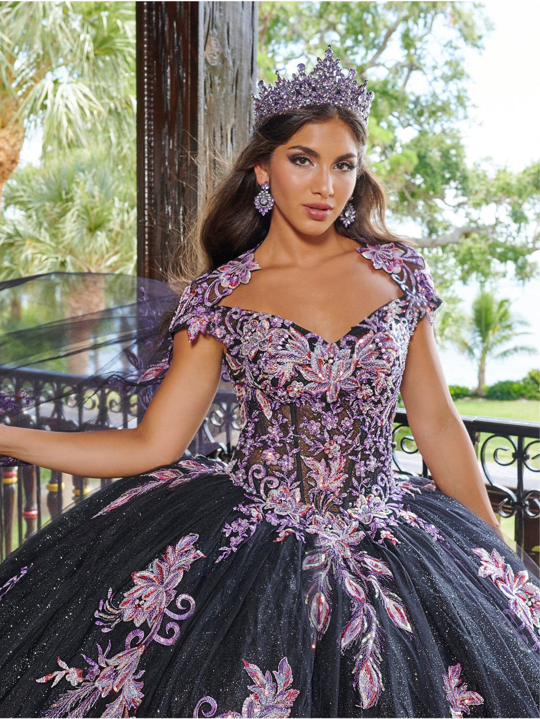 Off Shoulder Cape Quinceanera Dress by House of Wu 26079