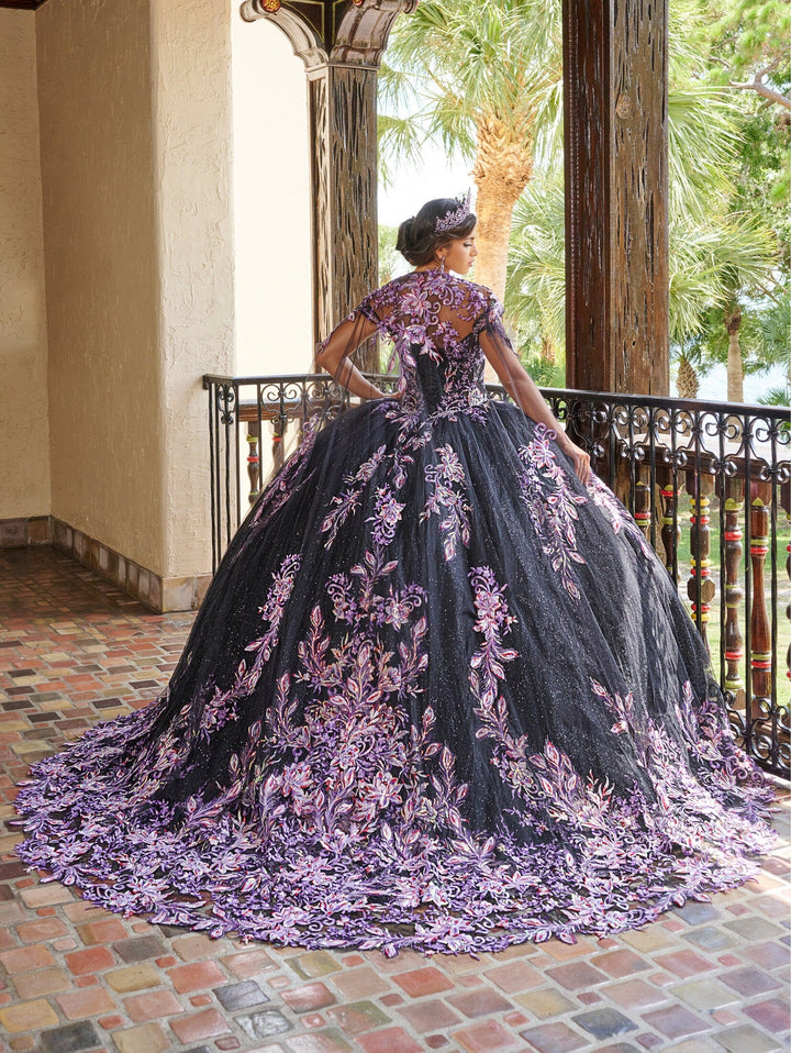 Off Shoulder Cape Quinceanera Dress by House of Wu 26079