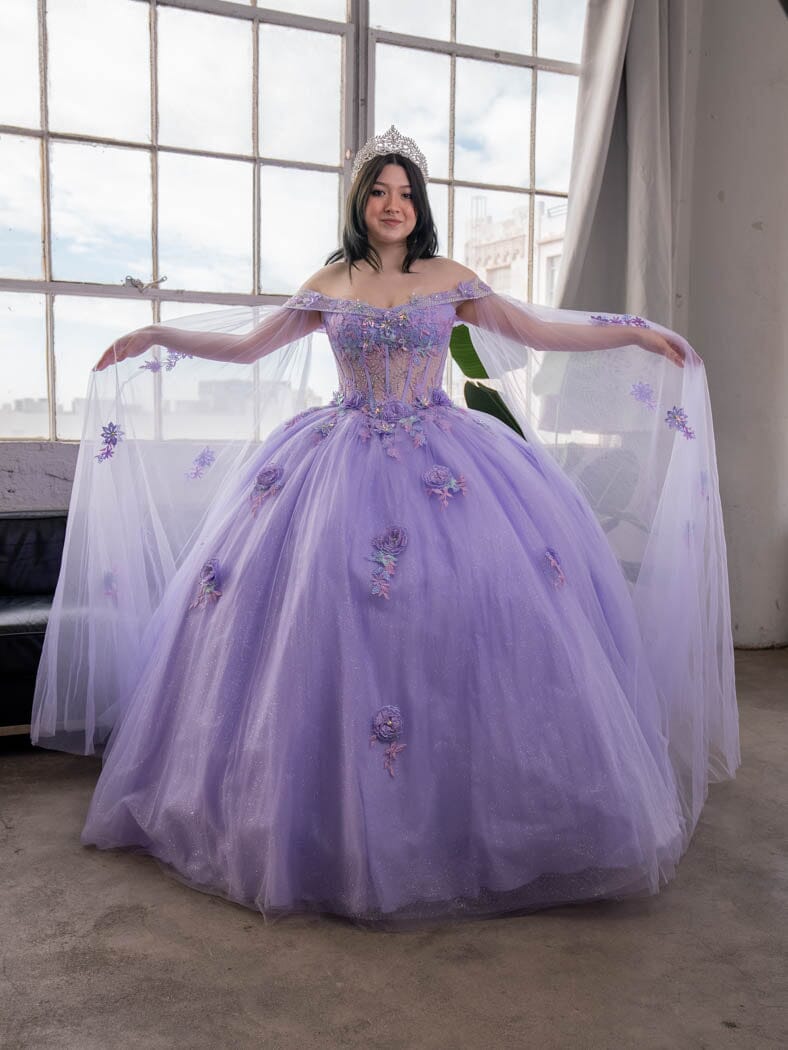 Off Shoulder Cape Sleeve Ball Gown by Calla SCL30008 – ABC Fashion