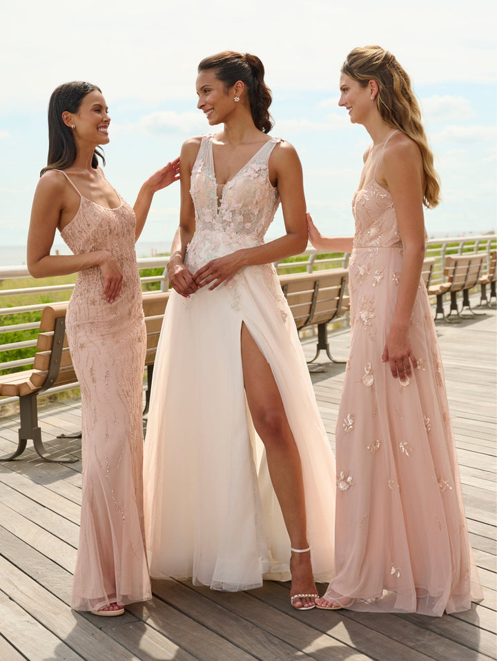 Pink Applique Sleeveless Bridal Gown by Adrianna Papell 31275