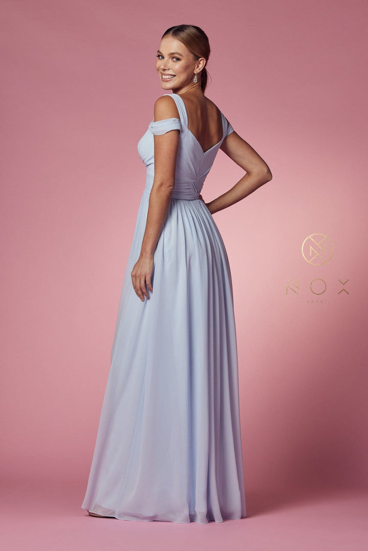 Plus Size Long A-line Cold Shoulder Dress by Nox Anabel Y277P