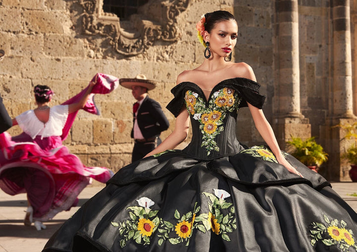 Ruffled Sunflower Quinceanera Dress by Ragazza M46-146