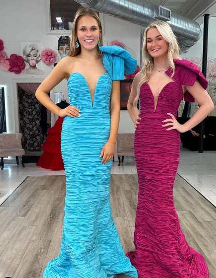 Fitted One Shoulder Bow Gown by Jovani 38240