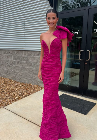 Fitted One Shoulder Bow Gown by Jovani 38240