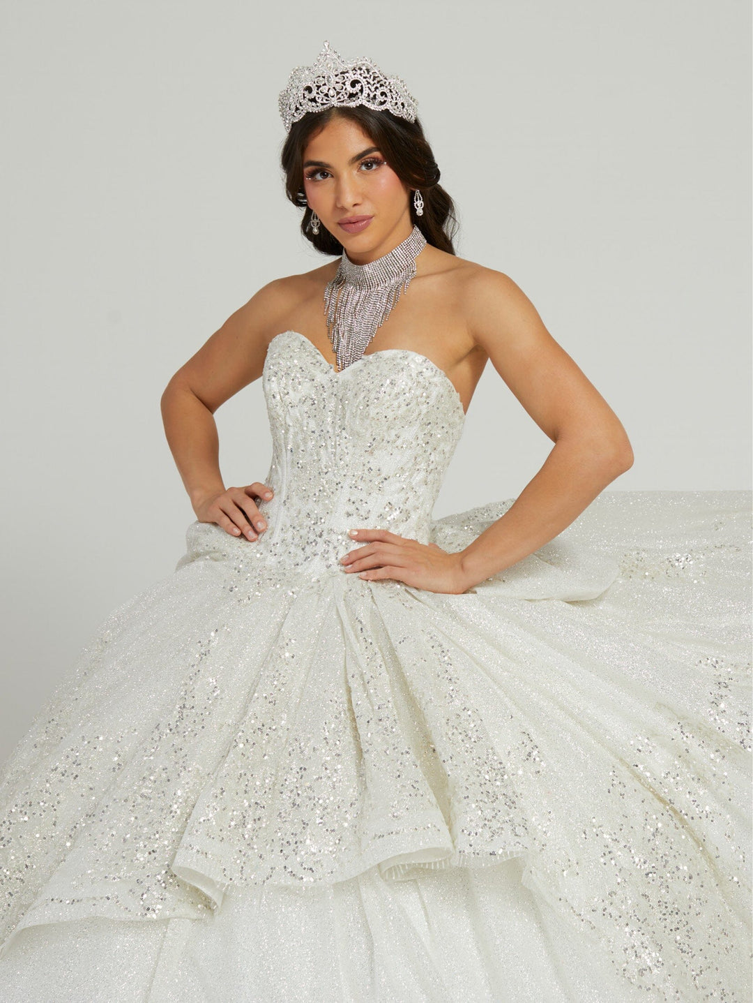 Sequin Applique Quinceanera Dress by House of Wu 26053