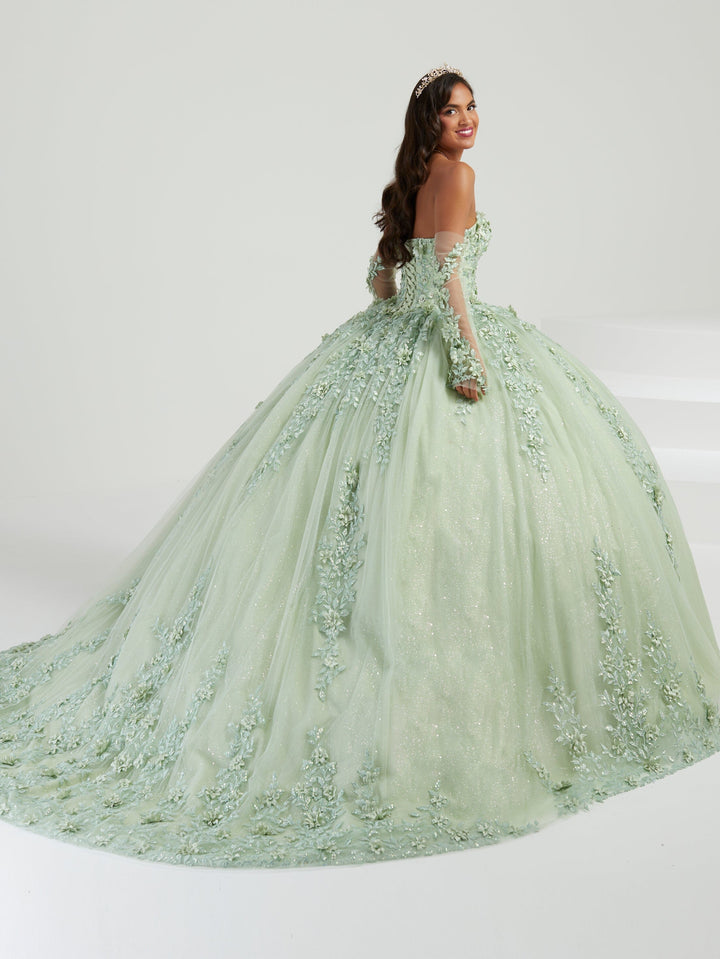 Sheer Glove Cape Quinceanera Dress by House of Wu 26070