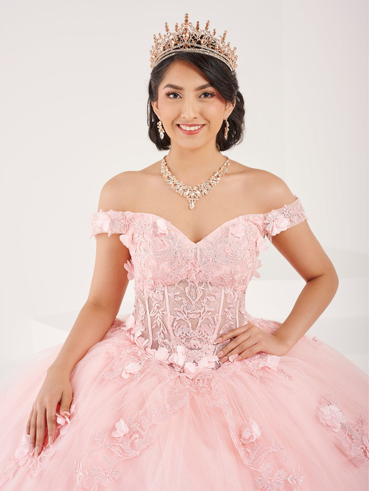 Sheer Off Shoulder Quinceanera Dress by Fiesta Gowns 56496