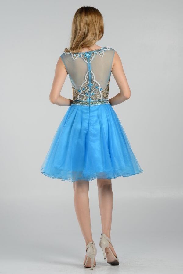 Short Dress with Embellished Bodice by Poly USA 7542