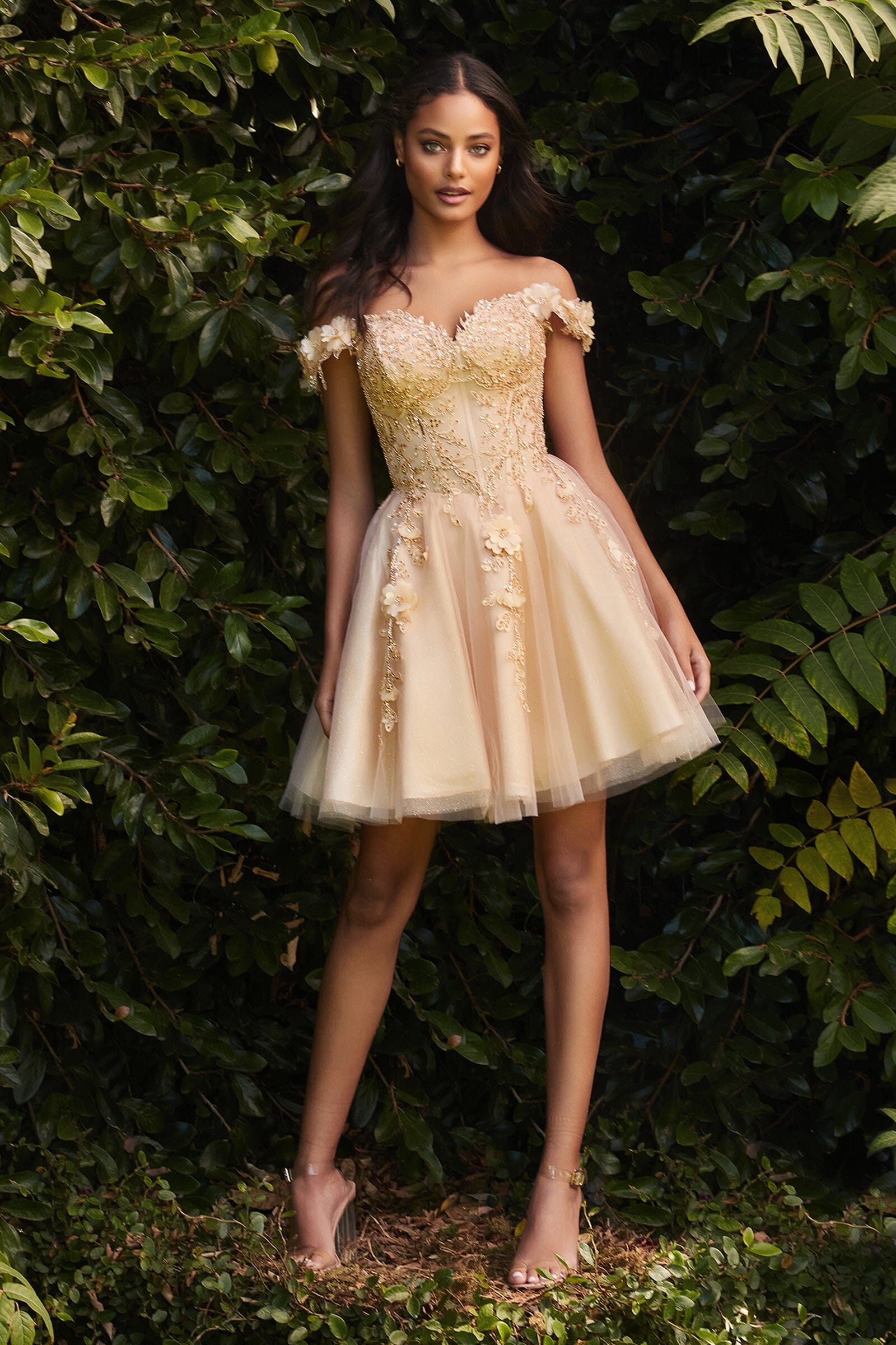 Short Off Shoulder Dress by Cinderella Divine CD0194