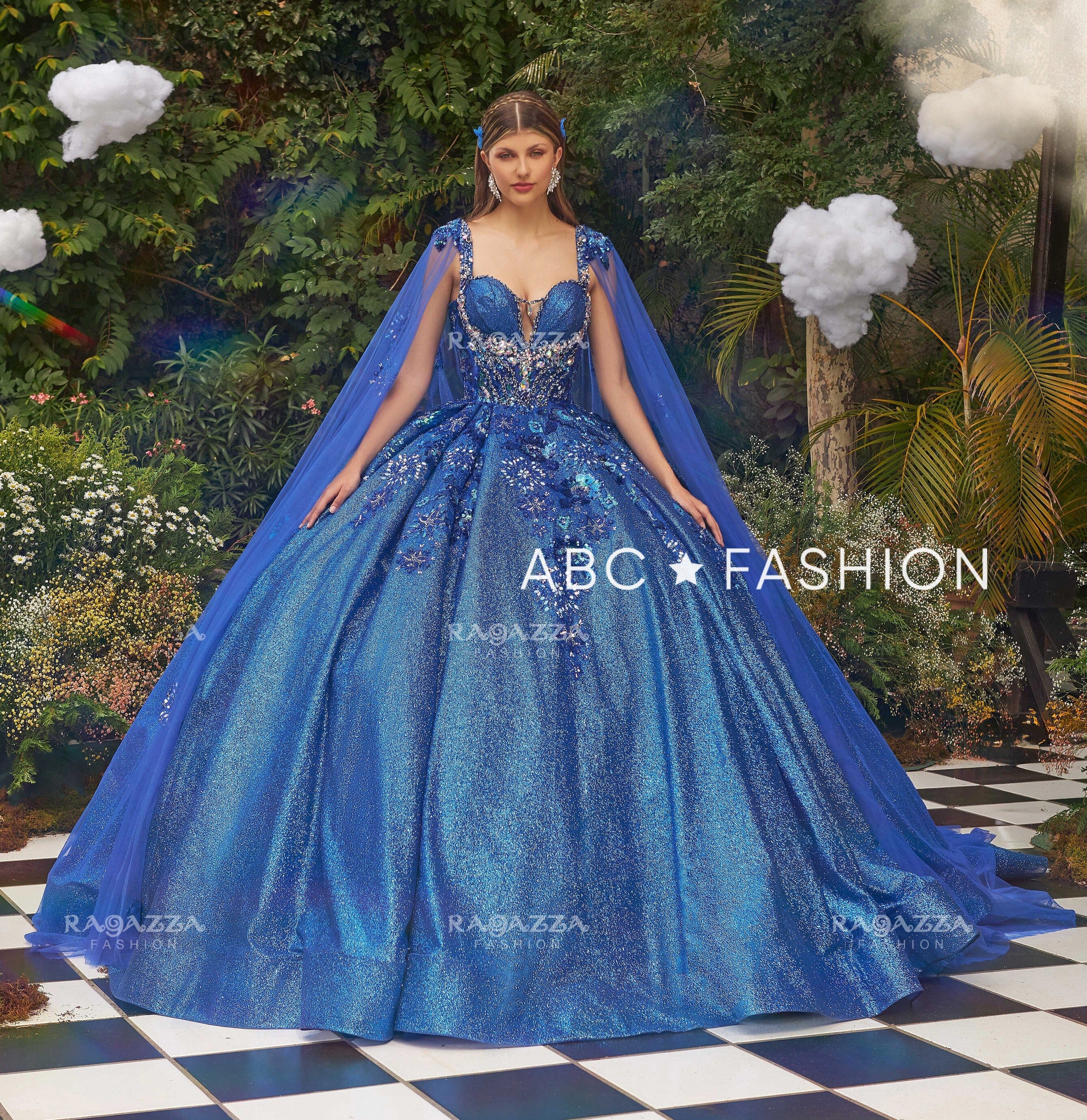 Sleeveless Cape Quinceanera Dress by Ragazza EV50-650 – ABC Fashion