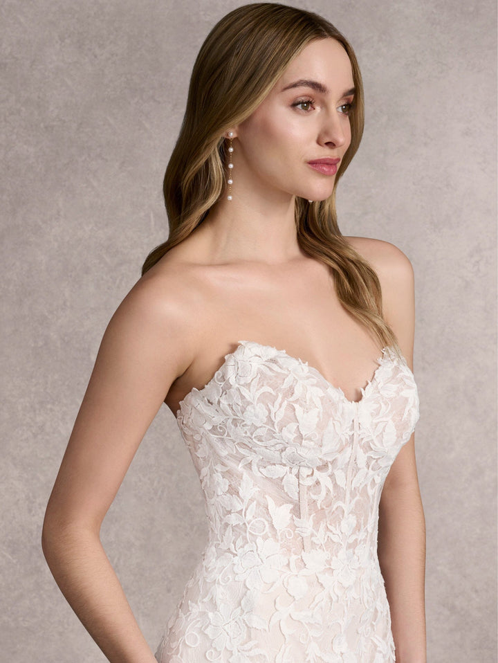 Strapless Lace Mermaid Bridal Gown by Adrianna Papell 31257
