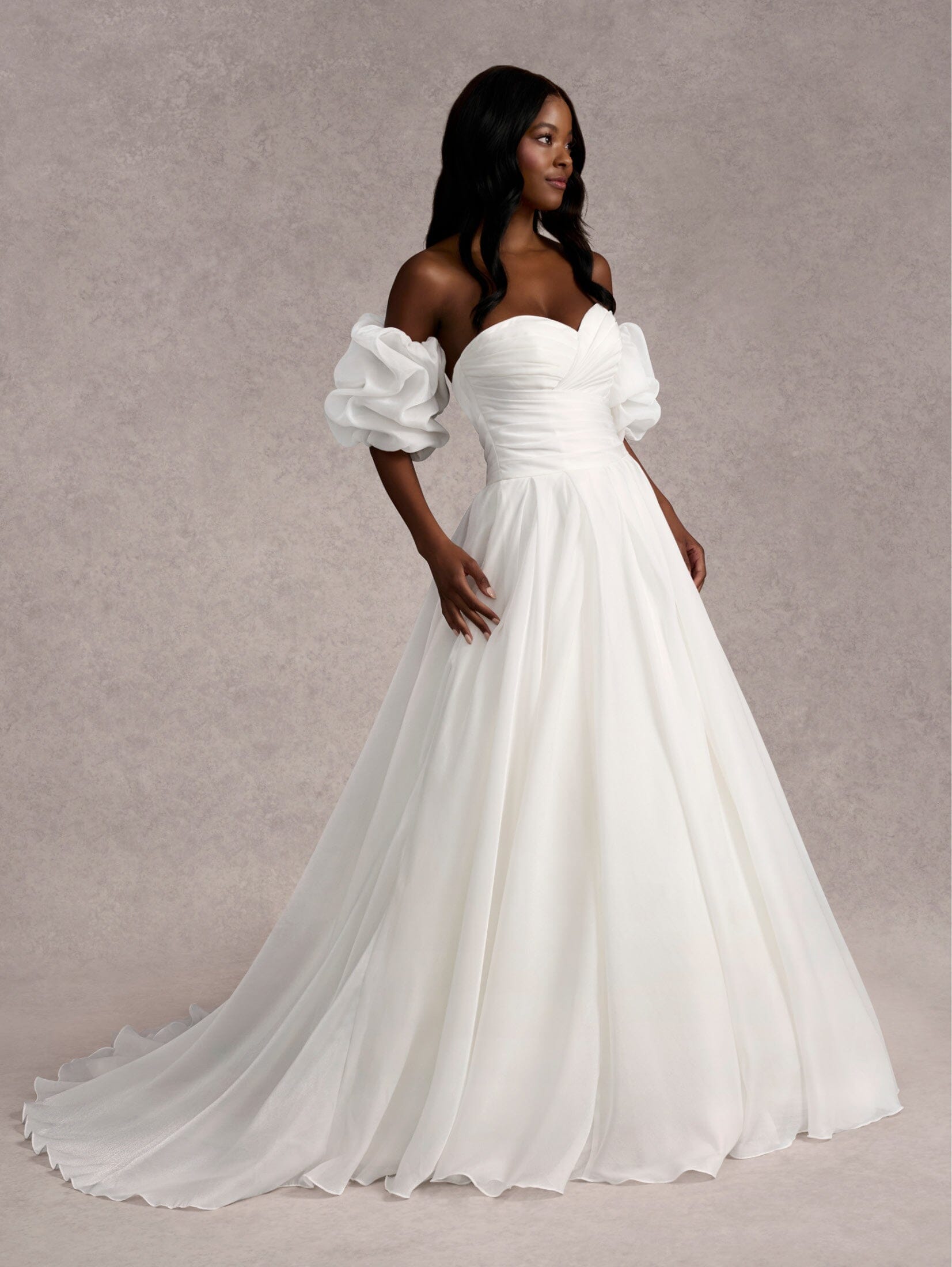 Strapless Puff Sleeve Bridal Gown by Adrianna Papell 31255 – ABC Fashion Strapless Puff Sleeve Bridal Gown by Adrianna Papell 31255 – ABC Fashion