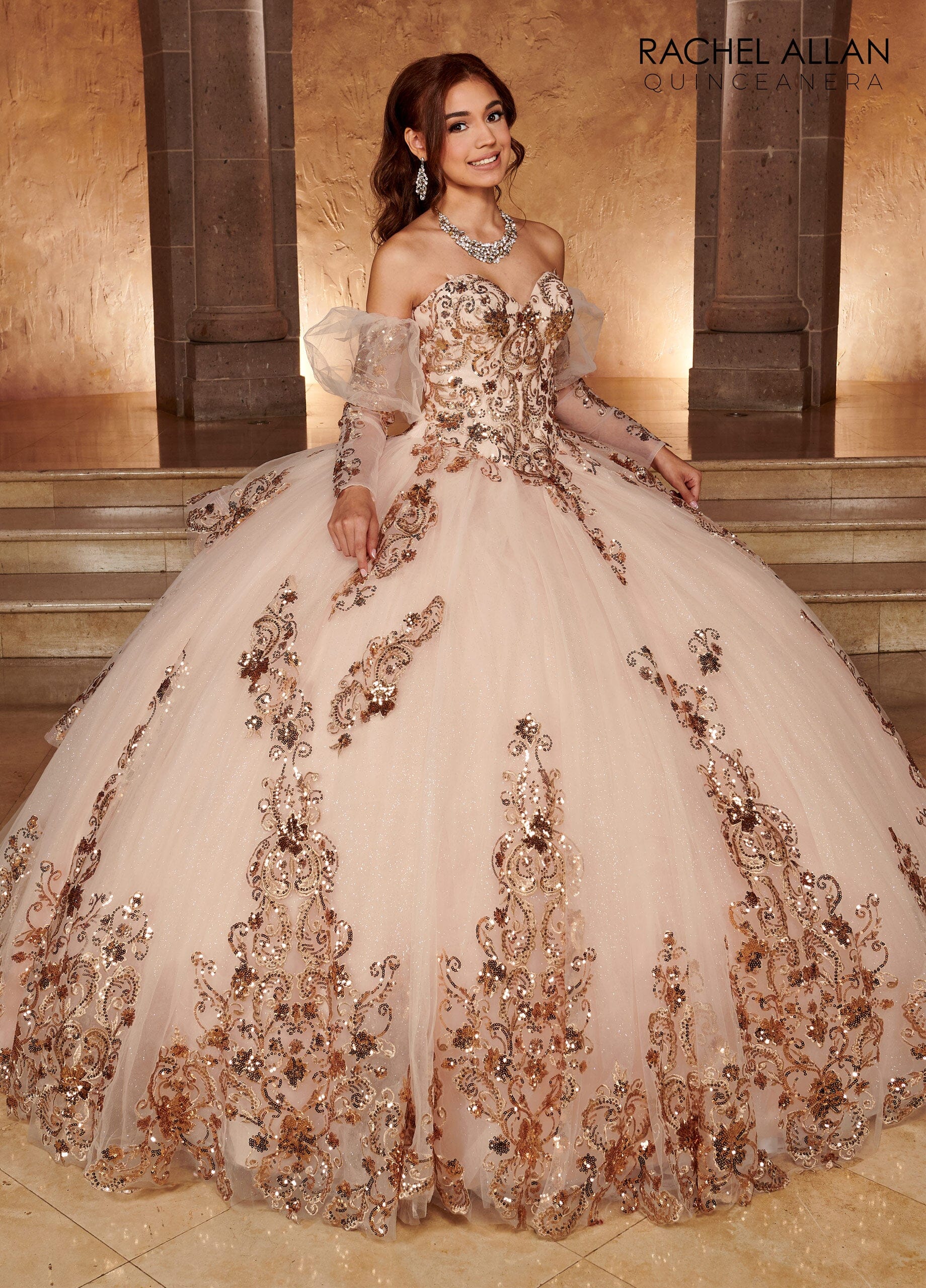 Strapless Puff Sleeve Quinceanera Dress by Rachel Allan RQ3102 – ABC Fashion