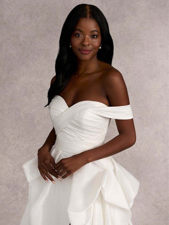 Taffeta Off Shoulder Wedding Gown by Adrianna Papell 31259