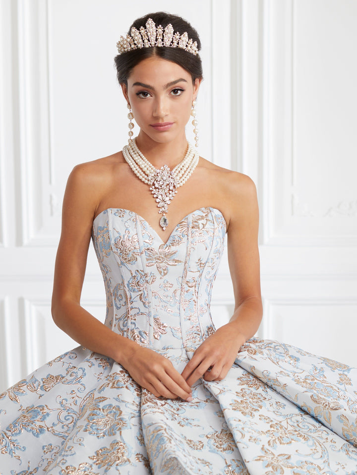 2 Piece Strapless Floral Print Quinceanera Dress by House of Wu 26947-Quinceanera Dresses-ABC Fashion