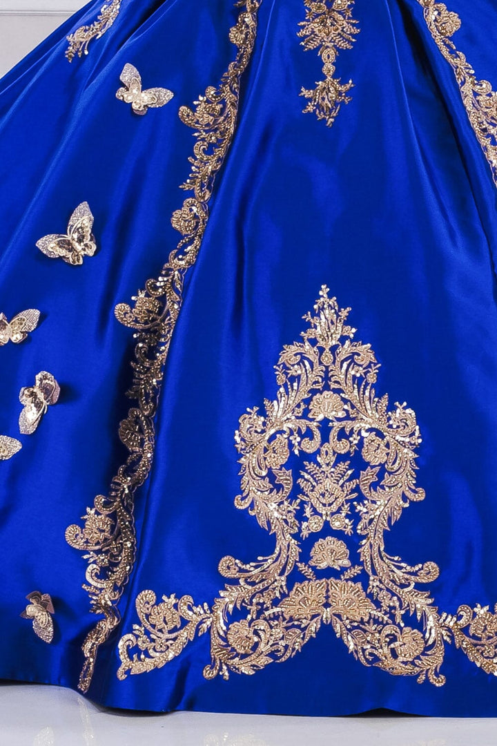 3D Butterfly Sweetheart Ball Gown by Petite Adele PQ1019