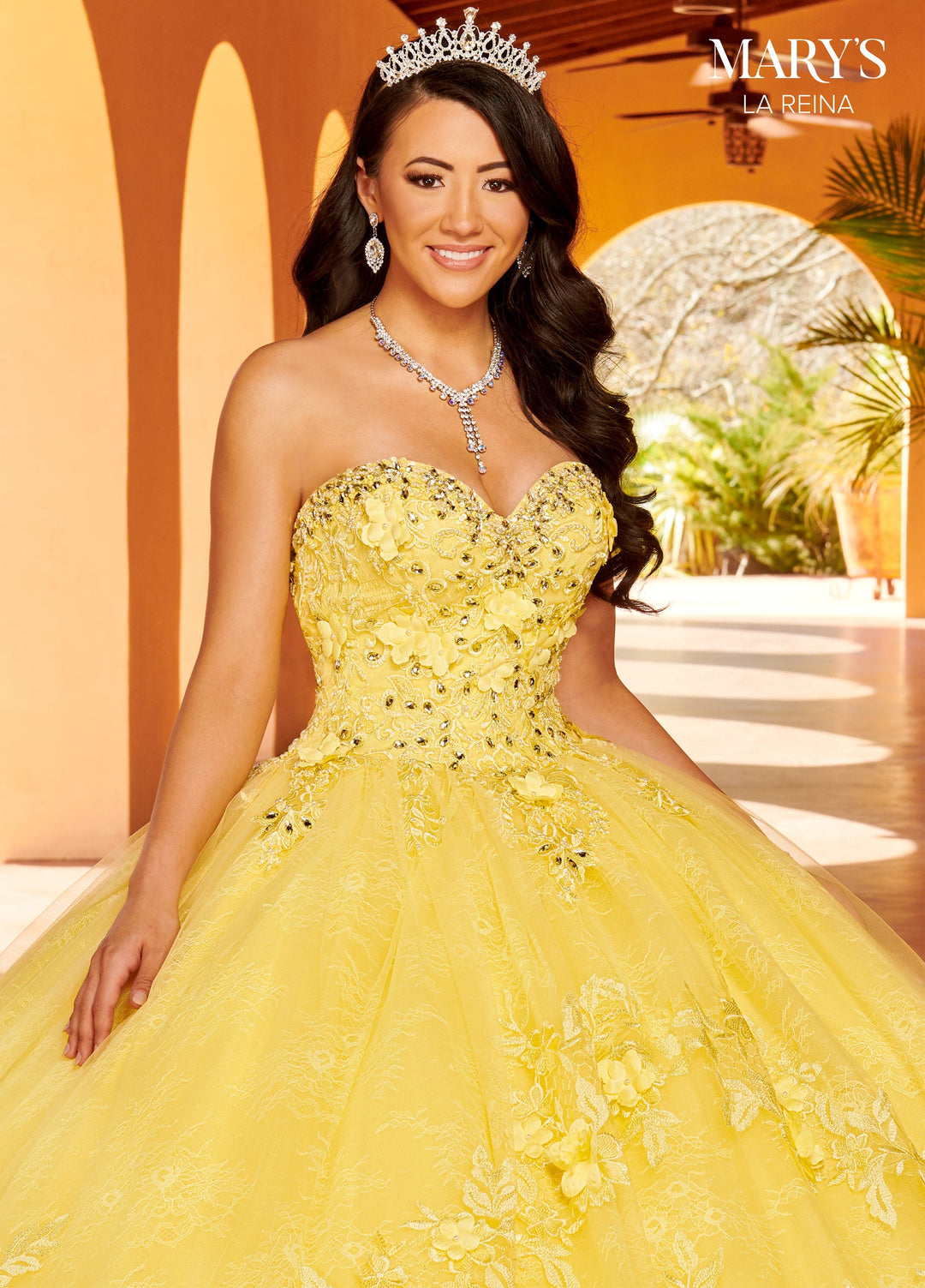 3D Floral Cape Quinceanera Dress by Mary's Bridal MQ2157