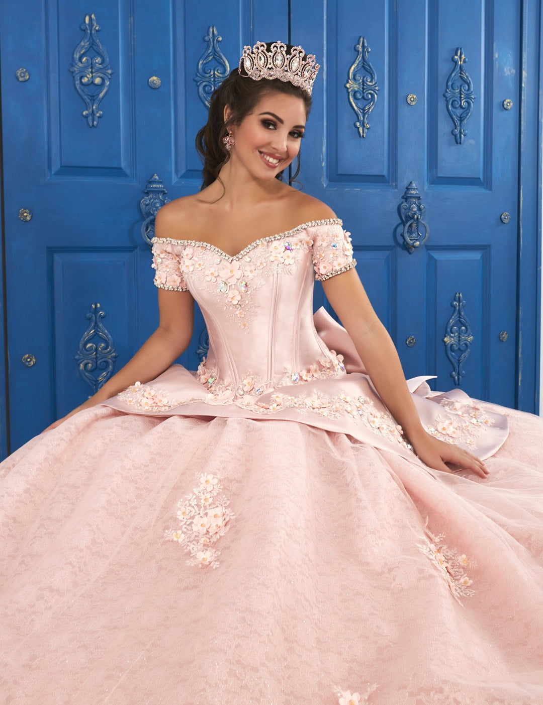 3D Floral Off the Shoulder Dress by House of Wu LA Glitter 24048-Quinceanera Dresses-ABC Fashion