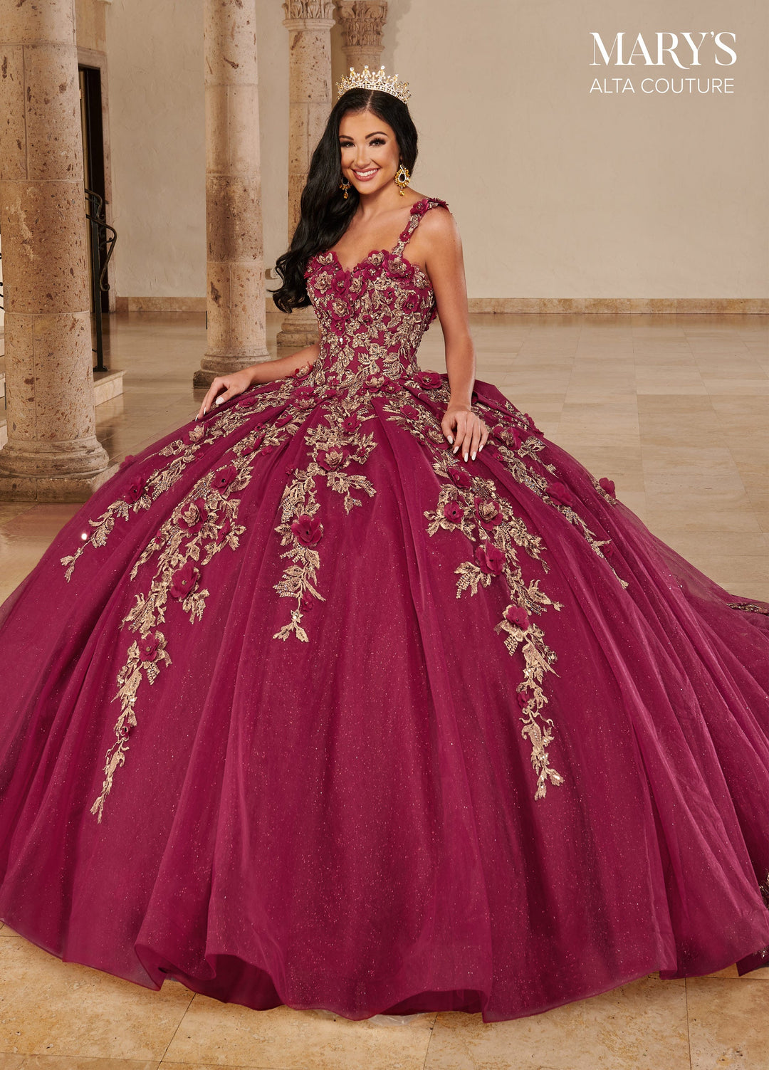 3D Floral Quinceanera Dress by Alta Couture MQ3074