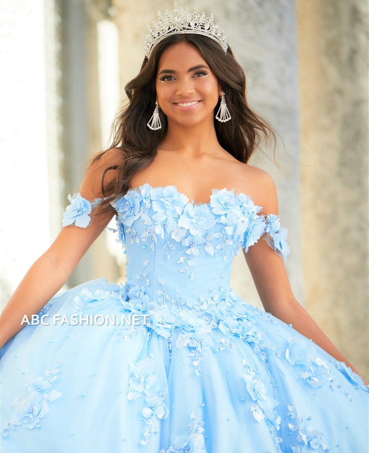 3D Floral Quinceanera Dress by House of Wu 26024