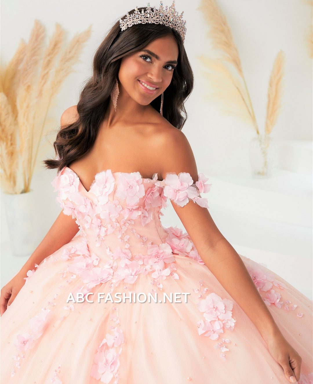 3D Floral Quinceanera Dress by House of Wu 26024