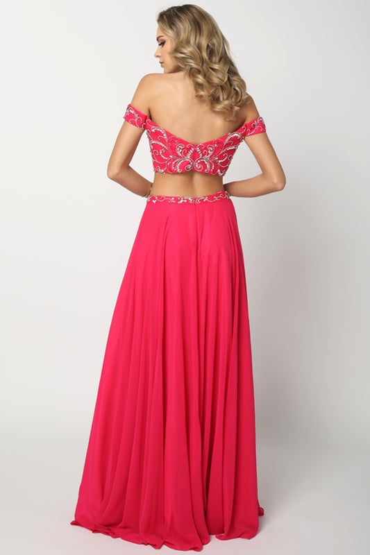 Off Shoulder 2 Piece A-line Gown by Juliet 680