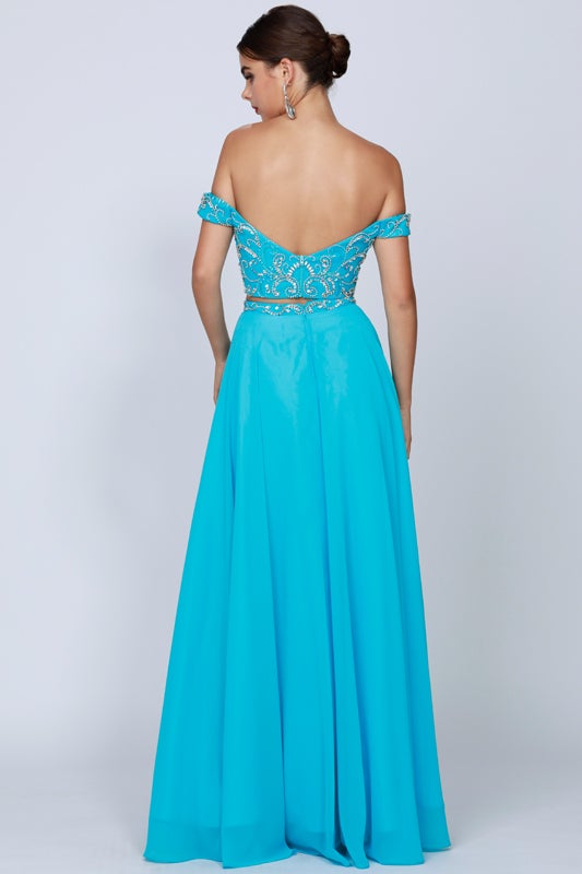 Off Shoulder 2 Piece A-line Gown by Juliet 680