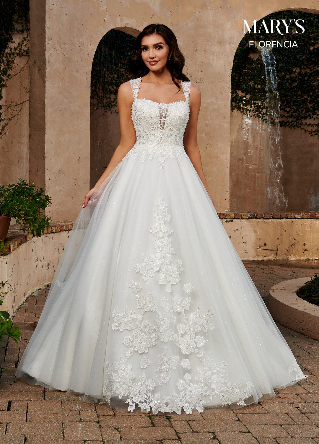 Applique A-Line Bridal Dress by Mary's Bridal MB3128