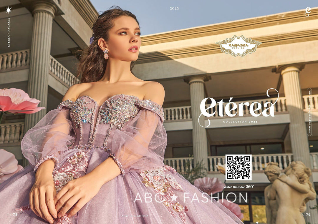 Applique Off Shoulder Quinceanera Dress by Ragazza EV36-636