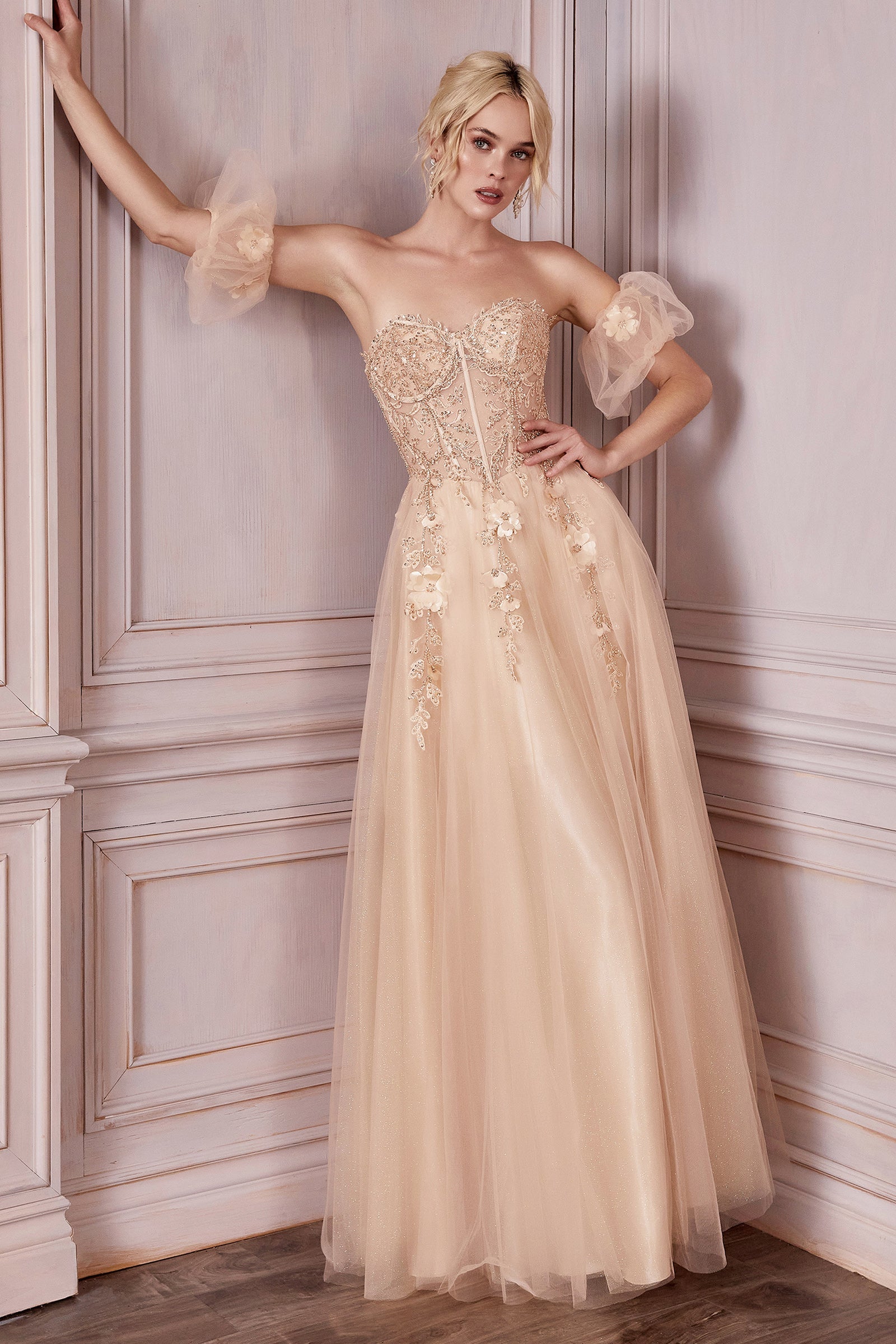 Applique Strapless Gown by Cinderella Divine CD0191 ABC Fashion Applique Strapless Gown by Cinderella Divine CD0191 ABC Fashion