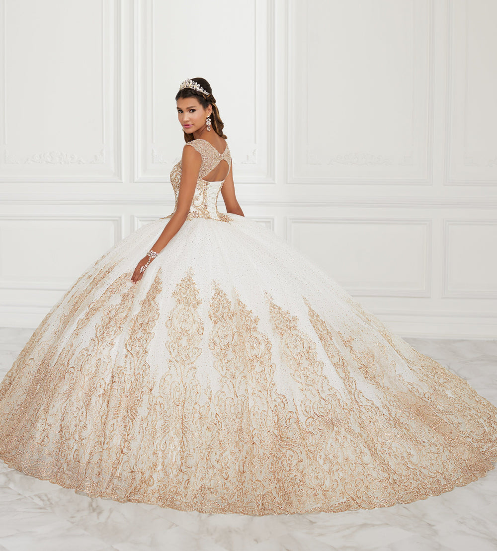 Beaded Illusion Glitter Quinceanera Dress by House of Wu 26941-Quinceanera Dresses-ABC Fashion