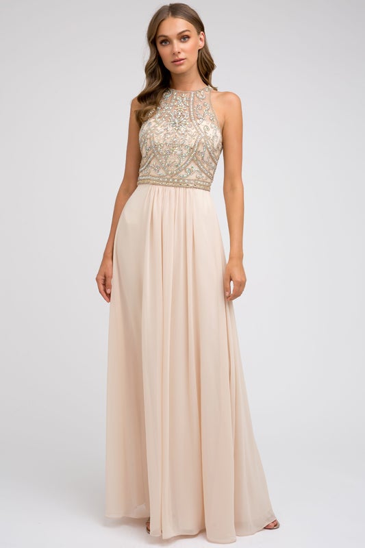 Beaded Long Sleeveless Chiffon Dress by Juliet 609 ABC Fashion Beaded Long Sleeveless Chiffon Dress by Juliet 609 ABC Fashion