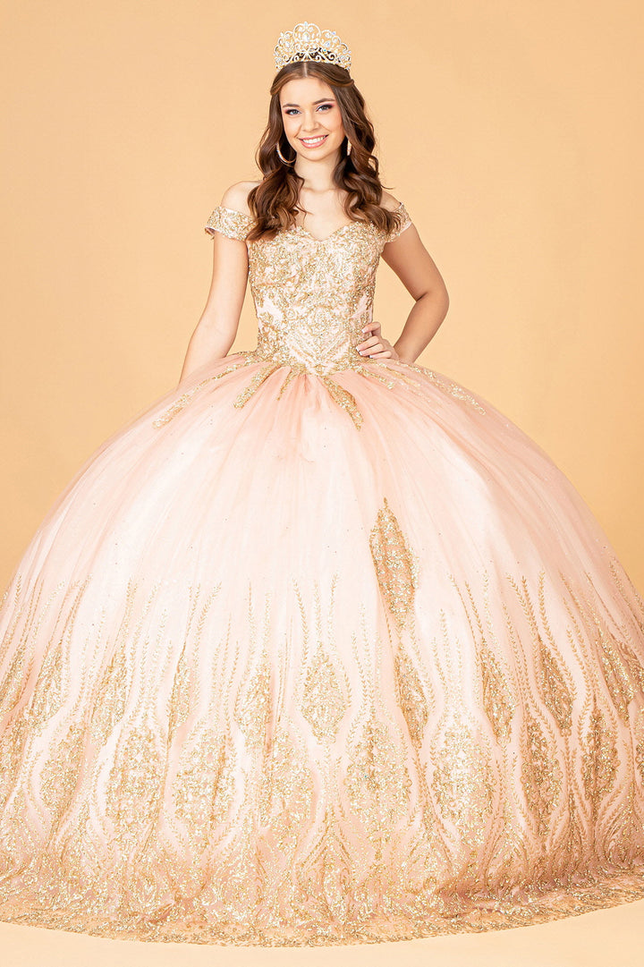 Beaded Off Shoulder Ball Gown by Elizabeth K GL3079