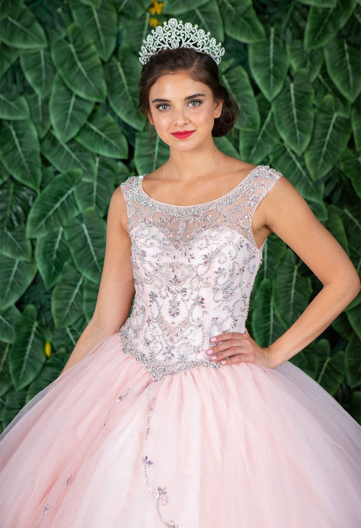 Beaded Sleeveless Illusion Quinceanera Dress by Calla KY77621X-Quinceanera Dresses-ABC Fashion