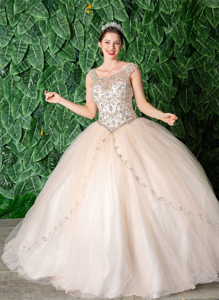 Beaded Sleeveless Illusion Quinceanera Dress by Calla KY77621X-Quinceanera Dresses-ABC Fashion