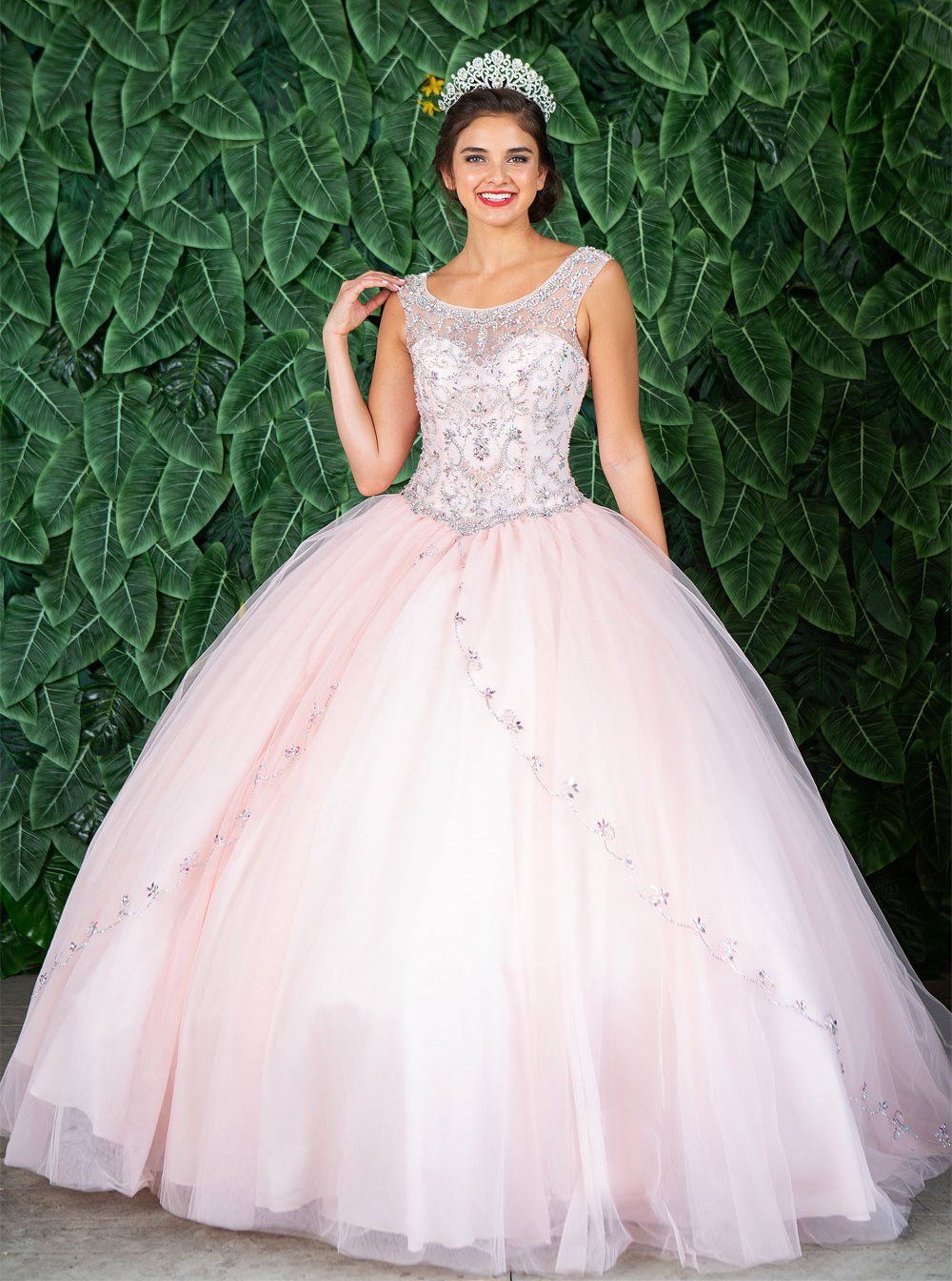 Beaded Sleeveless Illusion Quinceanera Dress by Calla KY77621X-Quinceanera Dresses-ABC Fashion