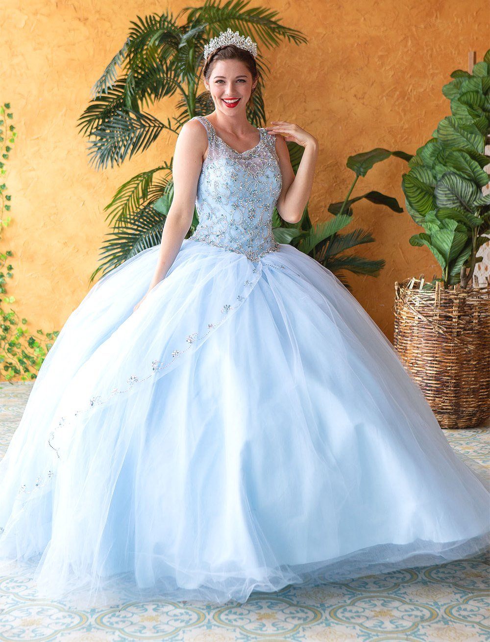 Beaded Sleeveless Illusion Quinceanera Dress by Calla KY77621X-Quinceanera Dresses-ABC Fashion