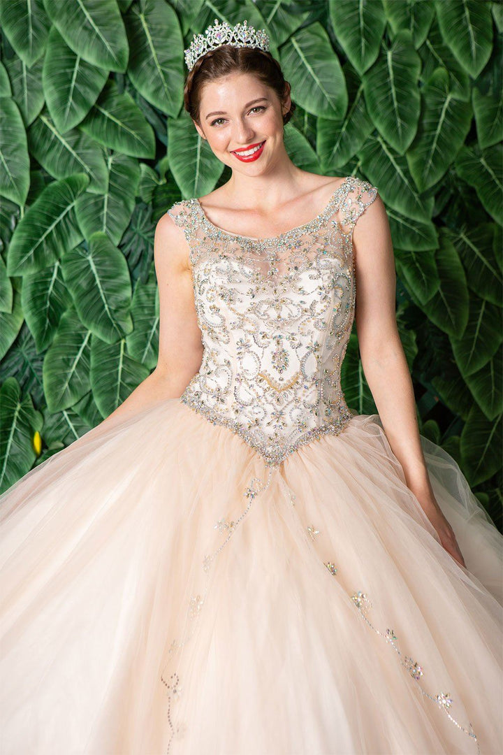 Beaded Sleeveless Illusion Quinceanera Dress by Calla KY77621X-Quinceanera Dresses-ABC Fashion