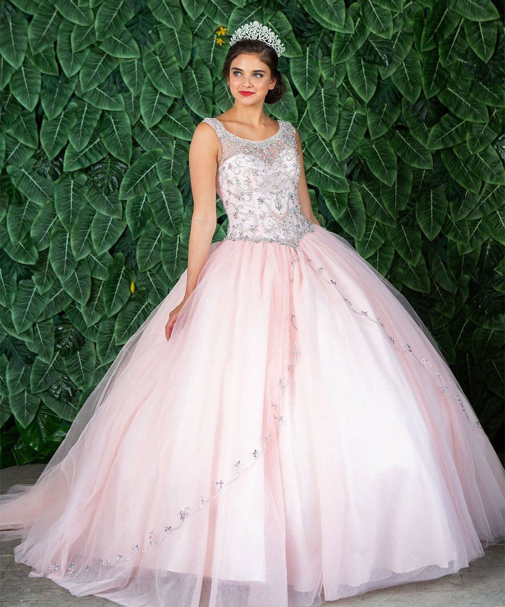 Beaded Sleeveless Illusion Quinceanera Dress by Calla KY77621X-Quinceanera Dresses-ABC Fashion