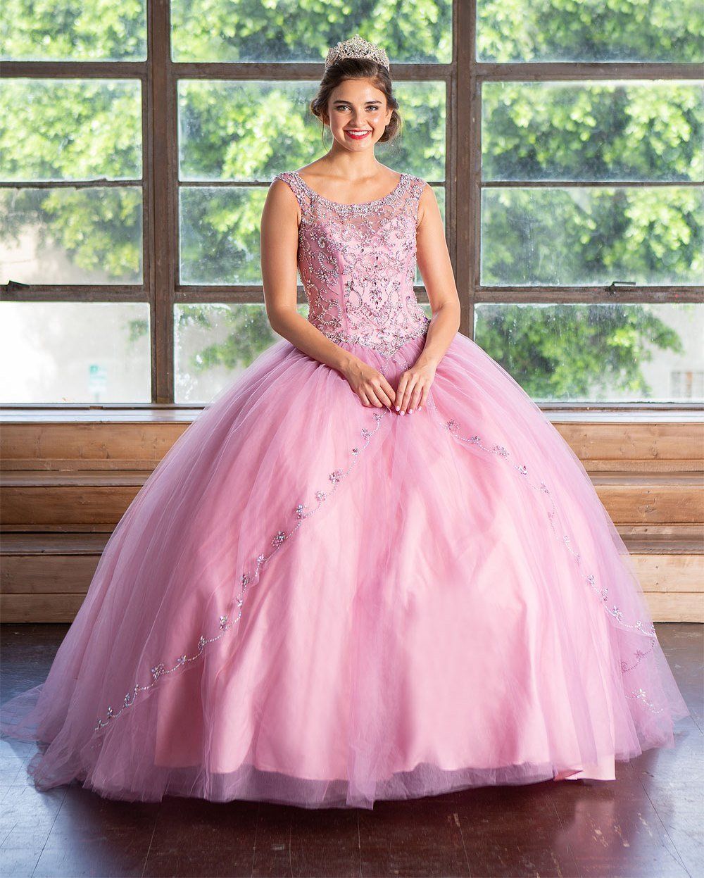 Beaded Sleeveless Illusion Quinceanera Dress by Calla KY77621X-Quinceanera Dresses-ABC Fashion