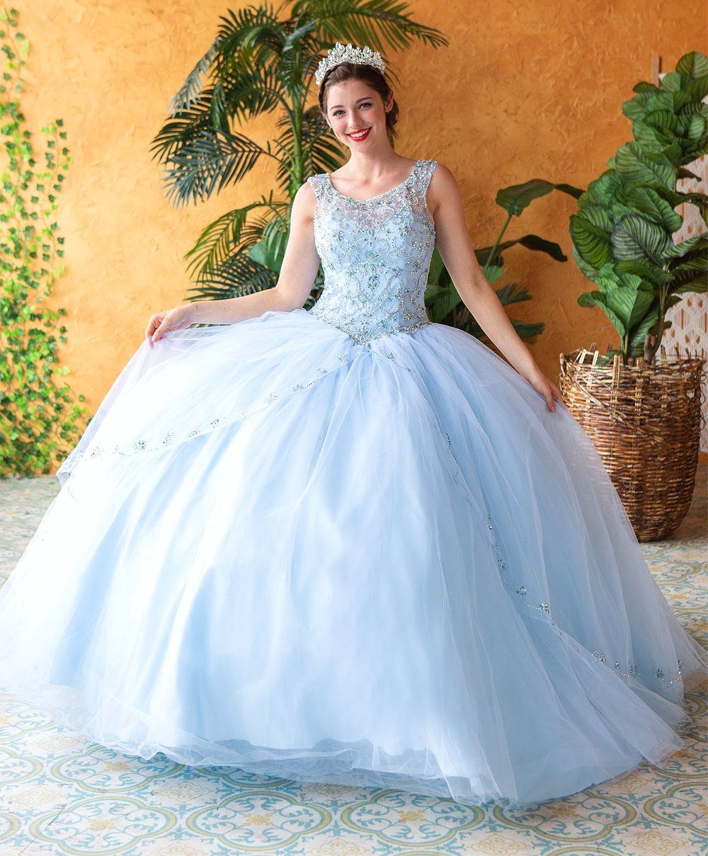 Beaded Sleeveless Illusion Quinceanera Dress by Calla KY77621X-Quinceanera Dresses-ABC Fashion