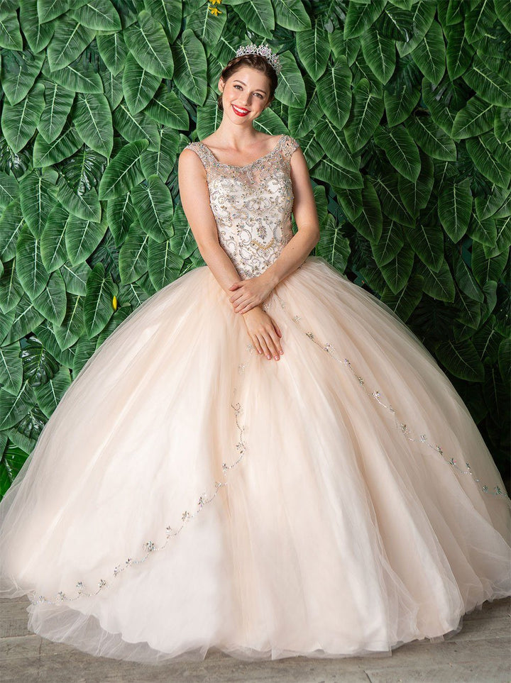 Beaded Sleeveless Illusion Quinceanera Dress by Calla KY77621X-Quinceanera Dresses-ABC Fashion