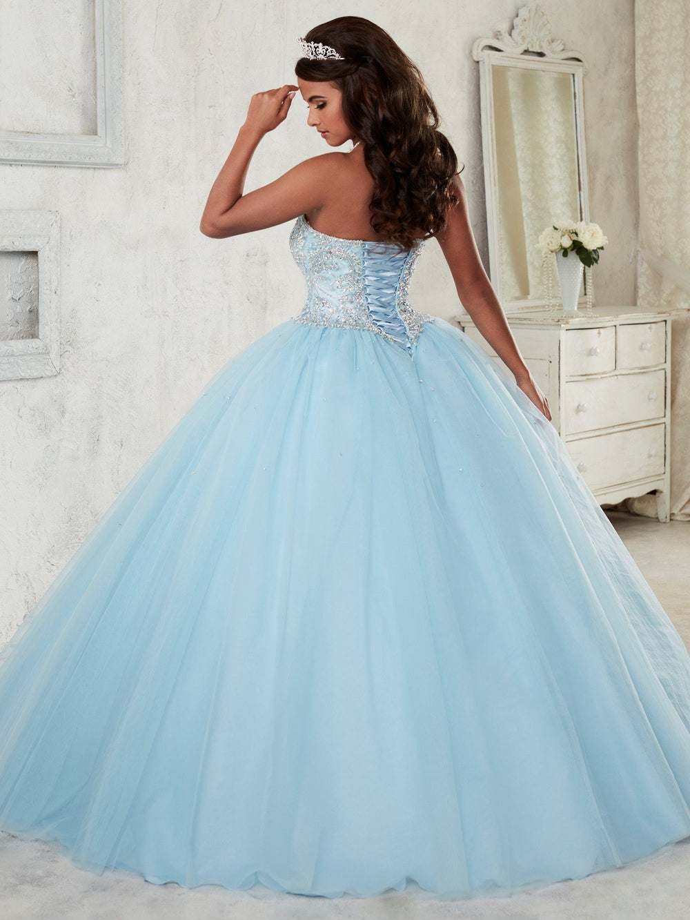 Beaded Strapless Dress by House of Wu Fiesta Gowns Style 56298-Quinceanera Dresses-ABC Fashion