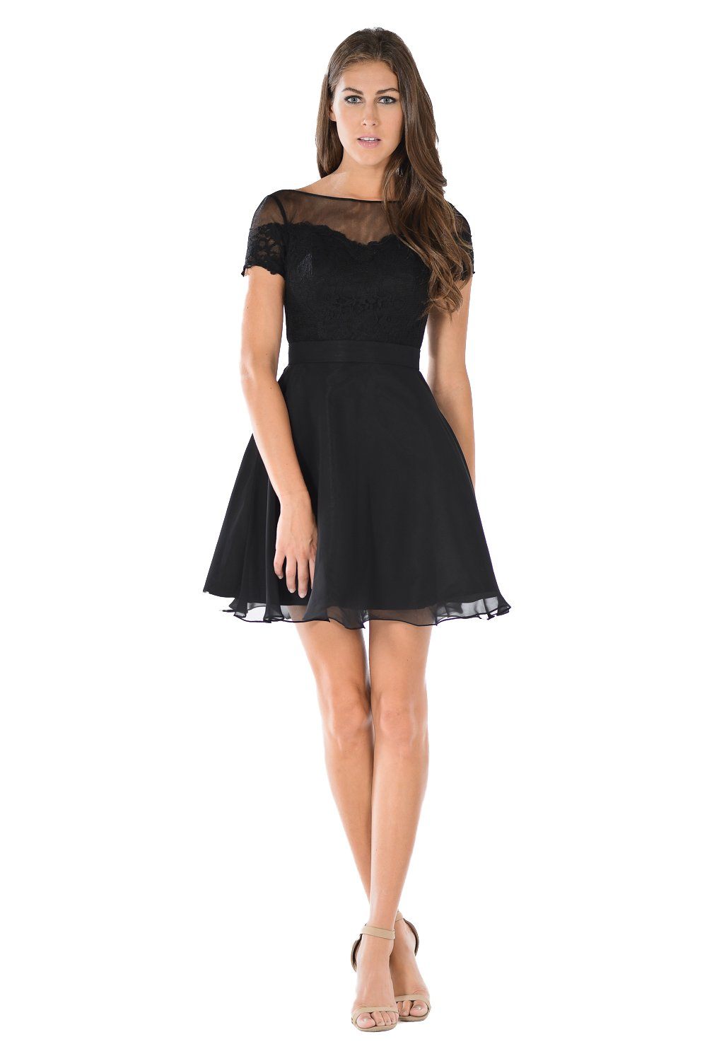 Short A-Line Dress By Poly USA 7518 M / Black Short A-Line Dress By Poly USA 7518 M / Black