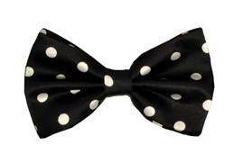 Black/White Polka Dot Silk Bow Ties-Men's Bow Ties-ABC Fashion