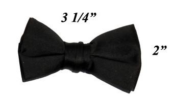 Boys Black Pre-Tied Bow Tie-Boys Formal Wear-ABC Fashion