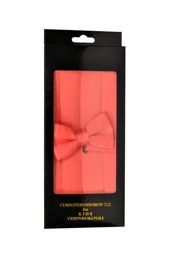 Boys Coral Cummerbund and Bow Tie Set-Boys Cummerbund-ABC Fashion